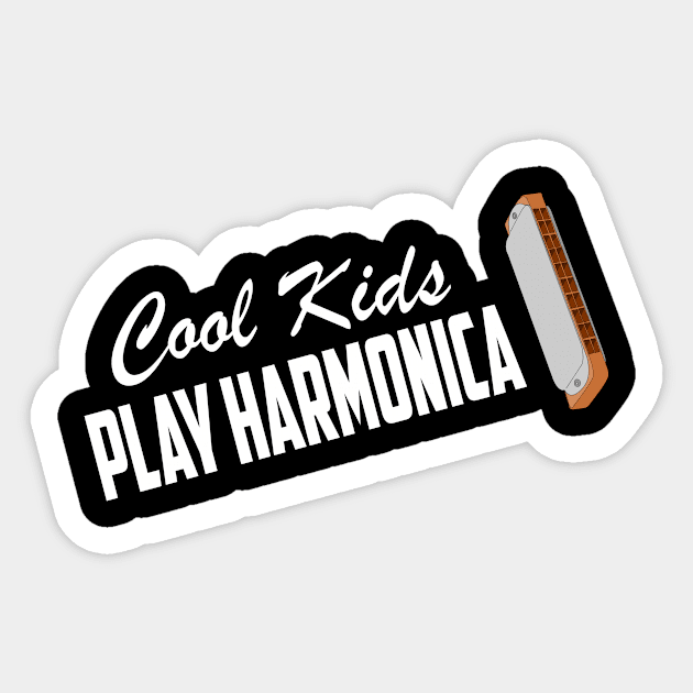 Cool Kids Play Harmonica Sticker by helloshirts